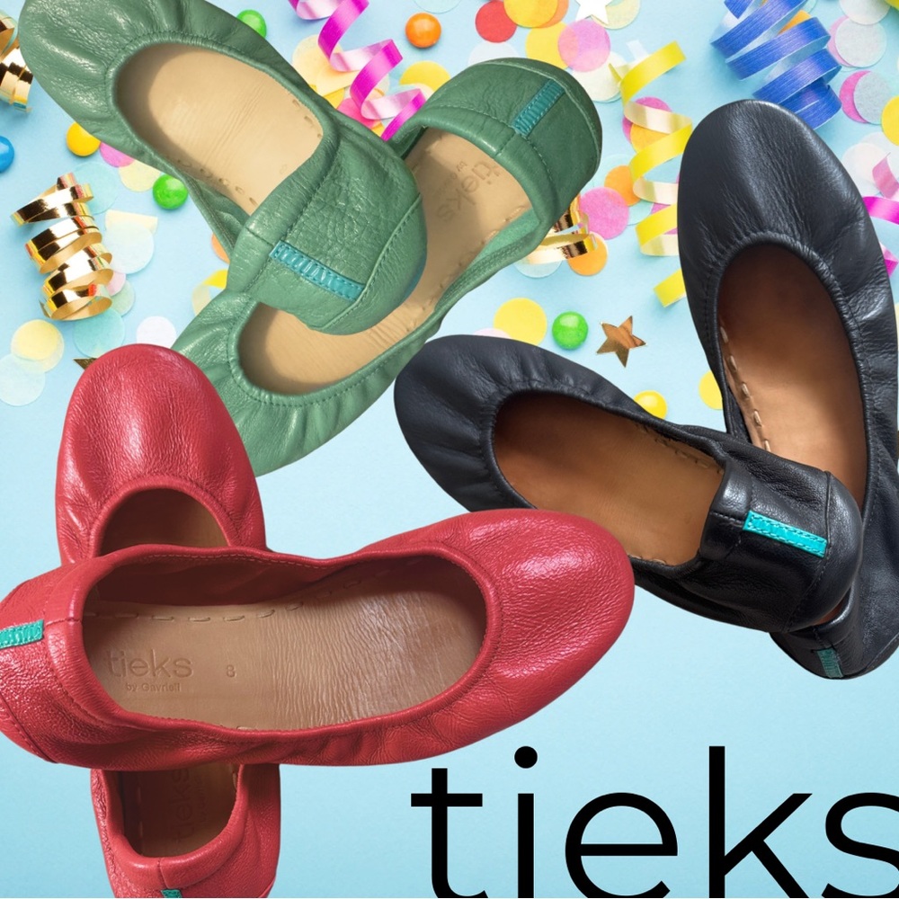 Tieks Clover Green Leather Flats - Picture 2 of 8